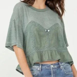 Free People Fall in Love Tee NWT L in Washed Army